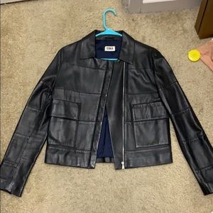 Sonia Rykiel leather moto jacket M authentic